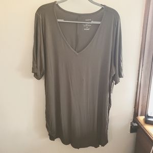 Olive Green v neck tunic size 3